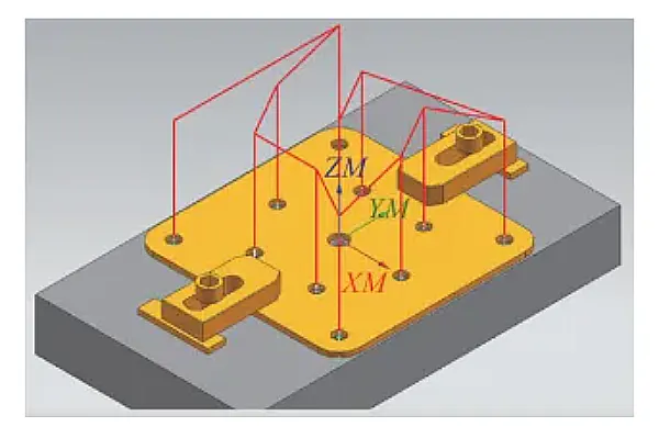 Figure 4 Clamping Diagram for the First Machining Operation of the Part Figure 4 Clamping Diagram for the First Machining Operation of the Part