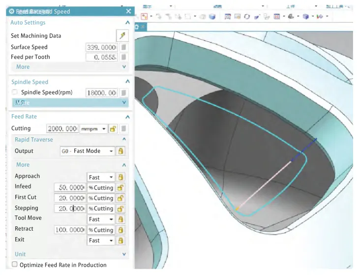 Fig. 14 Feed rate and speed parameter optimization