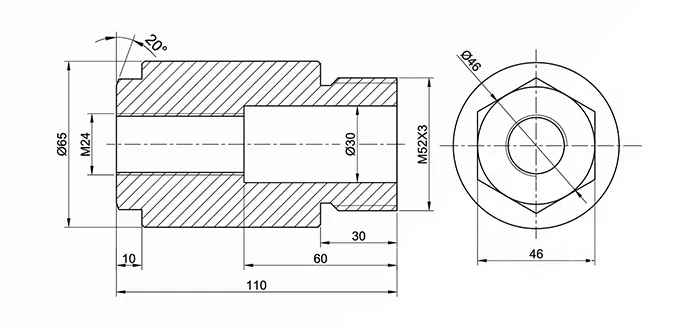 Figure 2. Stud part drawing
