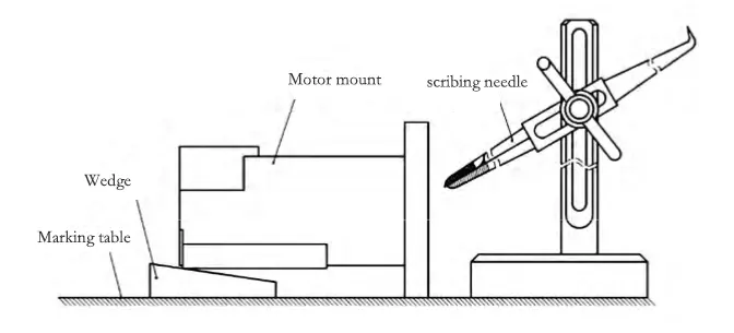 Figure 3. Schematic diagram of the marking process for motor base machining