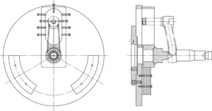 Figure 12 Clamping configuration for machining the main shaft