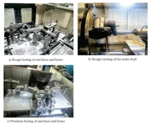 Figure 13 Actual photos of the machining process for the Z shaped balance arm