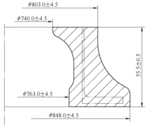 Figure 2 Dimensions of the raw structure