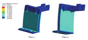 Figure 6 Stress contour plot of the fine positioning mechanism