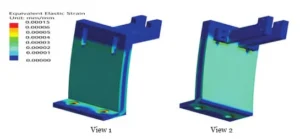 Figure 7 Strain map of the fine positioning mechanism