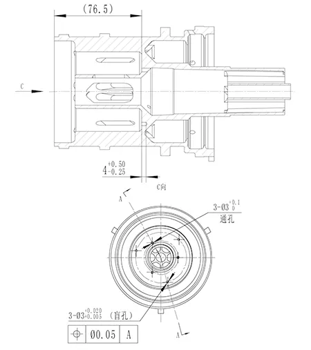 Figure 3 Schematic diagram of a deep groove small hole Figure 3 Schematic diagram of a deep groove small hole