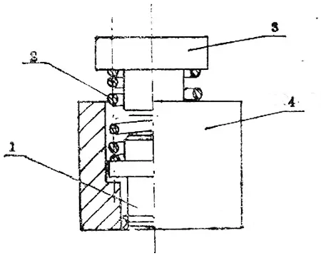 Figure 4 Anti vibration tools 1. Adjusting bolt 2. Spring 3. Anti vibration support 4. Fixing body Figure 4 Anti vibration tools 1. Adjusting bolt 2. Spring 3. Anti vibration support 4. Fixing body