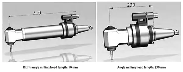 Figure 4 Assembly model of two sizes of right angle milling head